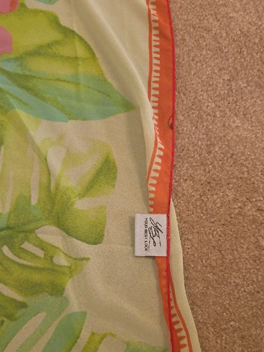 Floral Orange & Pink Beach Wrap Sarong